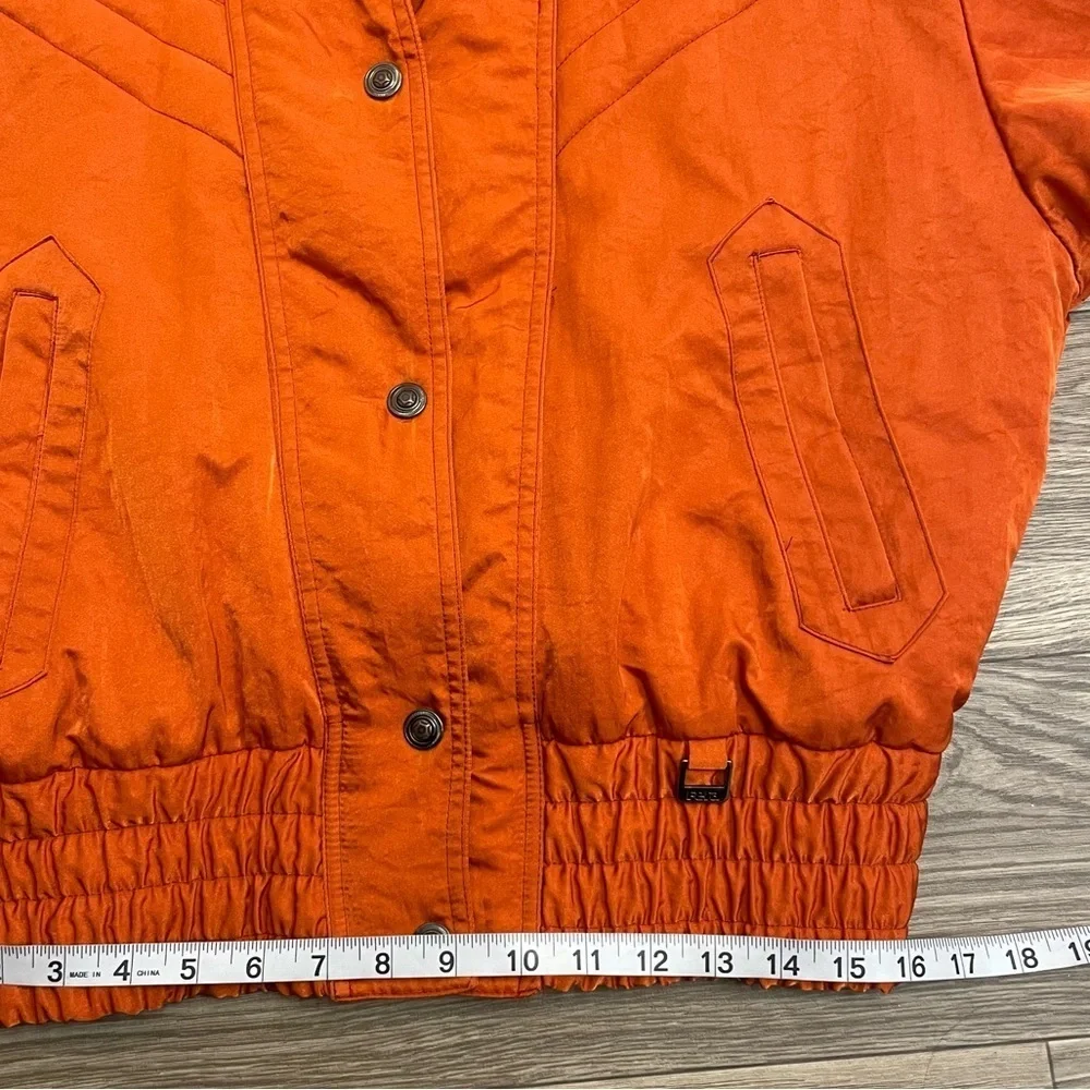 Fera Vintage Orange Ski & Snow Winter Softshell Puffer Jacket 70s 80s Style - Picture 12 of 14